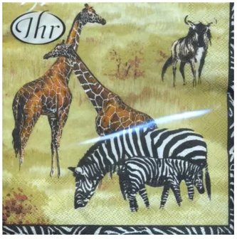 Wildlife Cream Napkin Set 33 x 33 cm