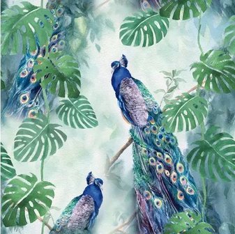 Peacock Paradise Napkin Set 33 x 33 cm