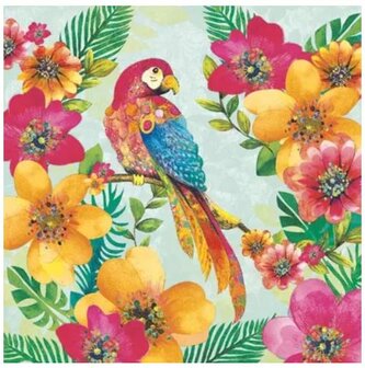 Tropical Parrot Napkin Set 33 x 33 cm