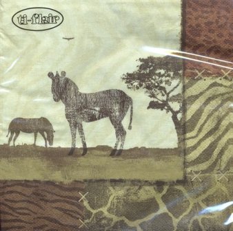 Zebra Collage Napkin Set 33 x 33 cm