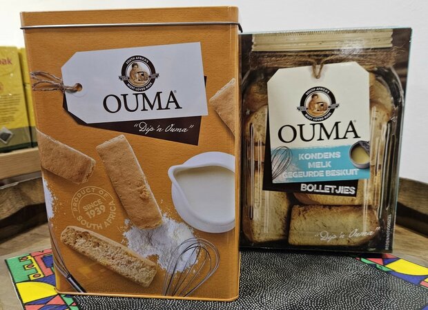 Ouma Rusks Tin with Ouma Condensed Milk Flavoured Rusks